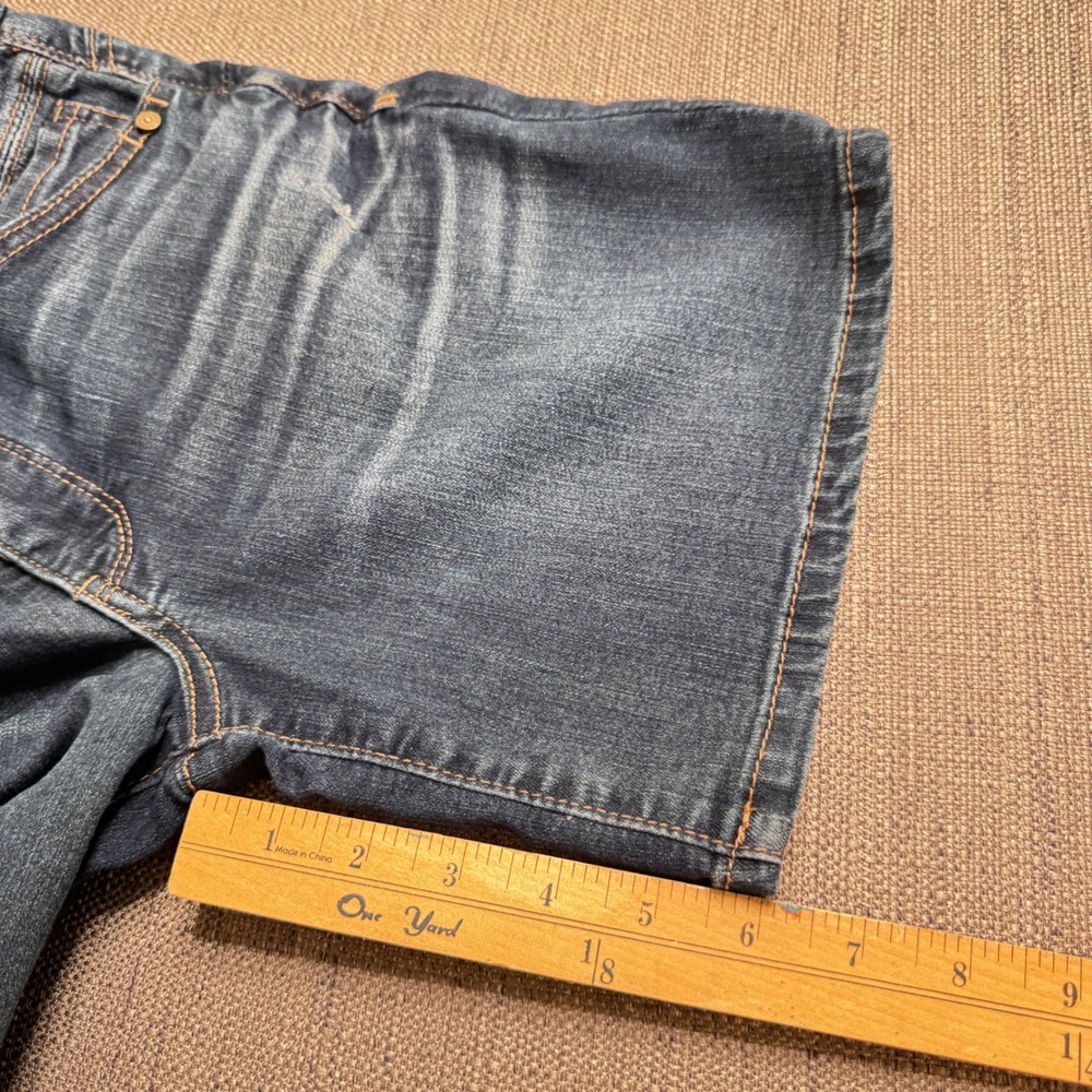 Democracy Ab solution Blue Denim Jean Shorts Womens Size 2 Stretch Mid Rise - Picture 5 of 8